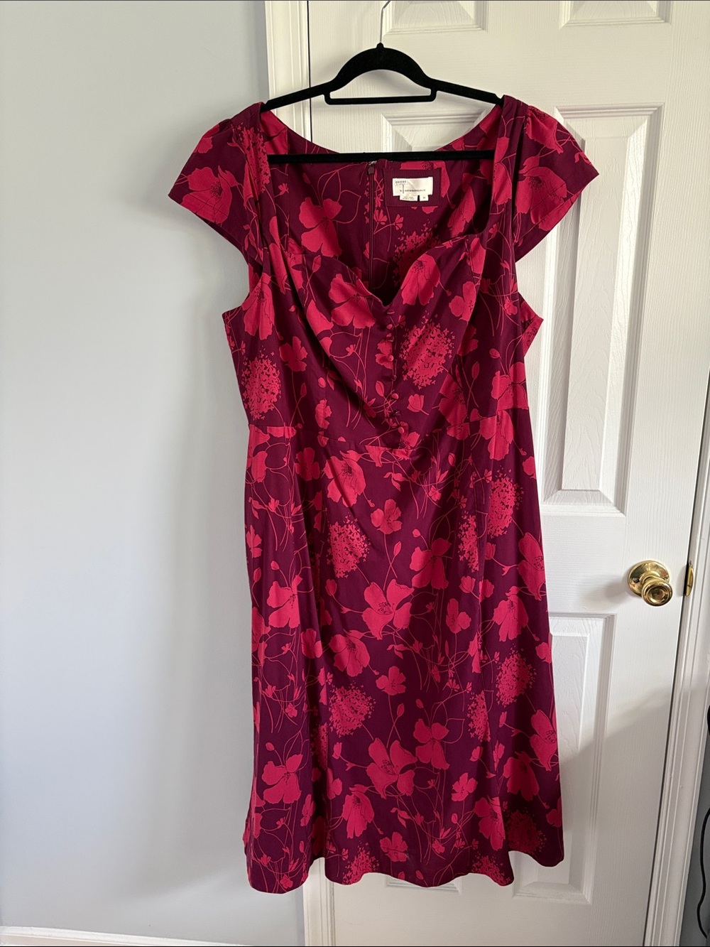 Anthropologie The Cecily Fit & Flare Sweetheart Floral Midi Dress Size 3X